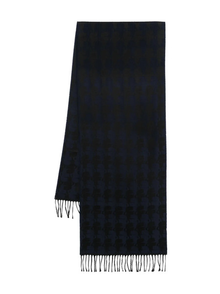  Karl Lagerfeld Fringed Patterned Scarf - Blue 