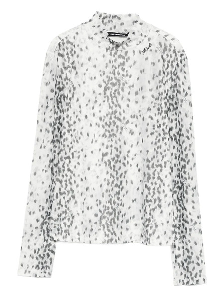  Karl Lagerfeld High-neck Blouse - White 