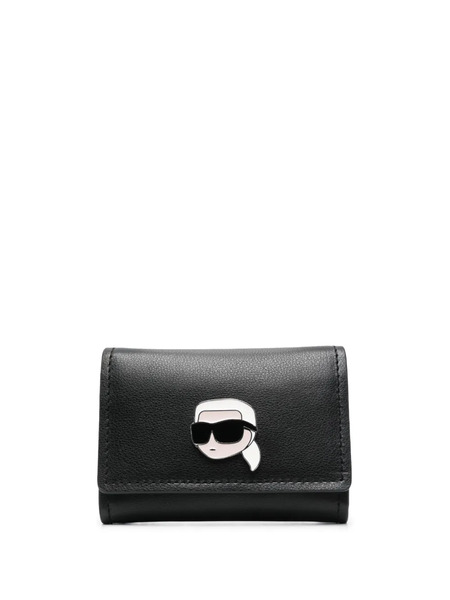  Karl Lagerfeld Ikon Leather Wallet - Black 