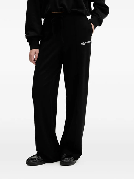  Karl Lagerfeld Jeans Elasticated-waistband Logo-embroidery Track Pants - Black 