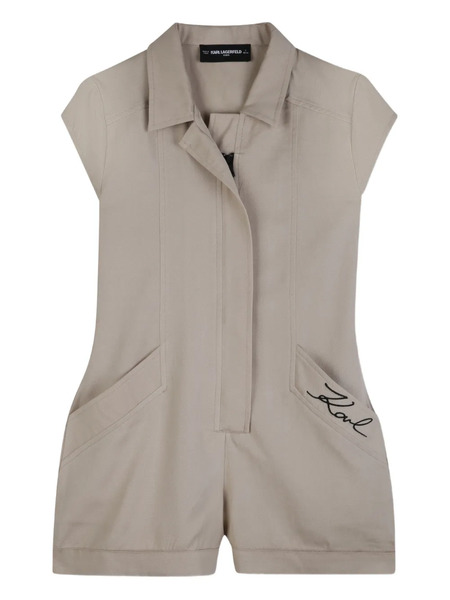 Karl Lagerfeld Kids Collared Playsuit - Neutrals 