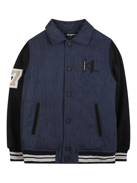  Karl Lagerfeld Kids Denim Bomber Jacket - Blue 