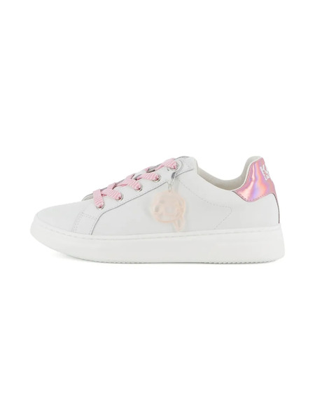  Karl Lagerfeld Kids Leather Lace-up Sneakers - White 