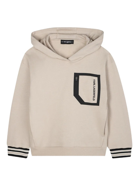  Karl Lagerfeld Kids Logo-printed Pocket Hoodie - Neutrals 