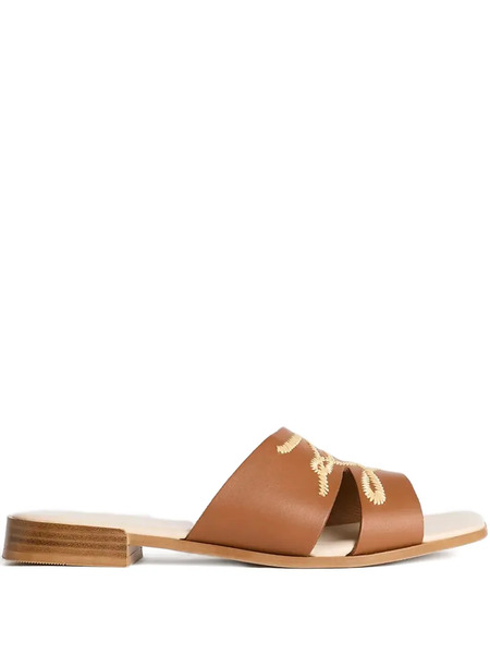  Karl Lagerfeld Leather Slides - Brown 