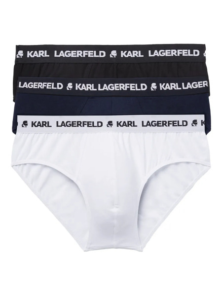  Karl Lagerfeld Logo Briefs (pack Of Three) - Blue 