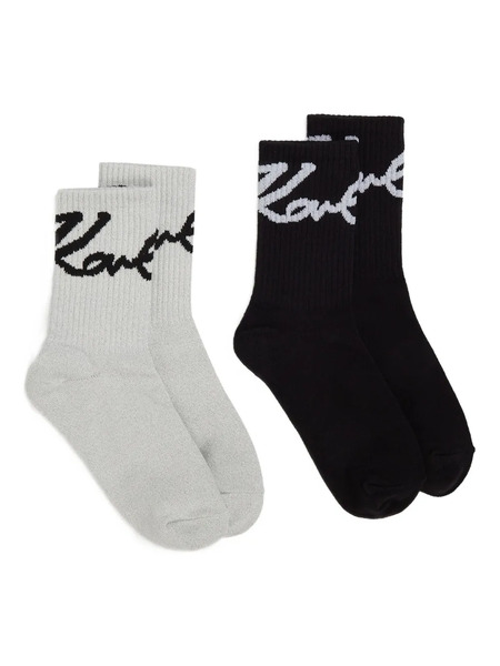  Karl Lagerfeld Logo-jacquard Socks - Neutrals 