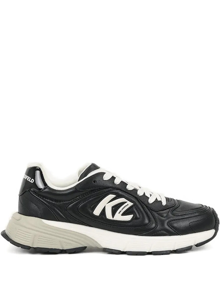  Karl Lagerfeld Logo Leather Sneakers - Black 