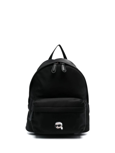  Karl Lagerfeld Logo-patch Faux-leather Backpack - Black 