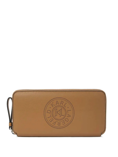  Karl Lagerfeld Logo-perforated Wallet - Brown 