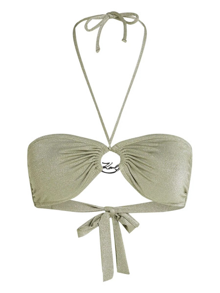  Karl Lagerfeld Logo-ring Bikini Top - Green 