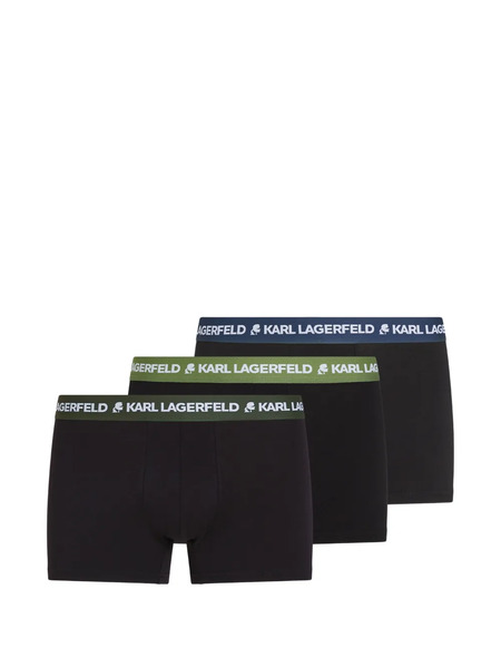  Karl Lagerfeld Logo-waistband Boxers (set Of Three) - Black 