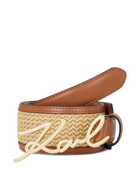  Karl Lagerfeld Medium Signature Belt - Brown 