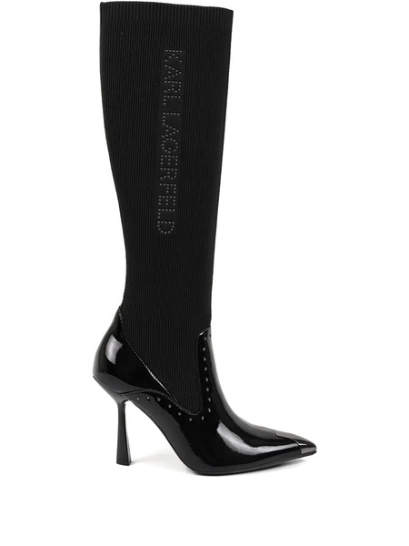  Karl Lagerfeld 100mm Pandara Studded Boots - Black 
