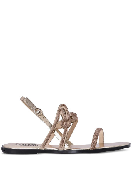  Karl Lagerfeld Olympia Crystal-embellished Sandals - Gold 
