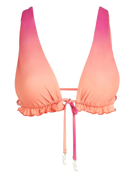 Karl Lagerfeld Ombré Triangle Bikini Top - Pink 