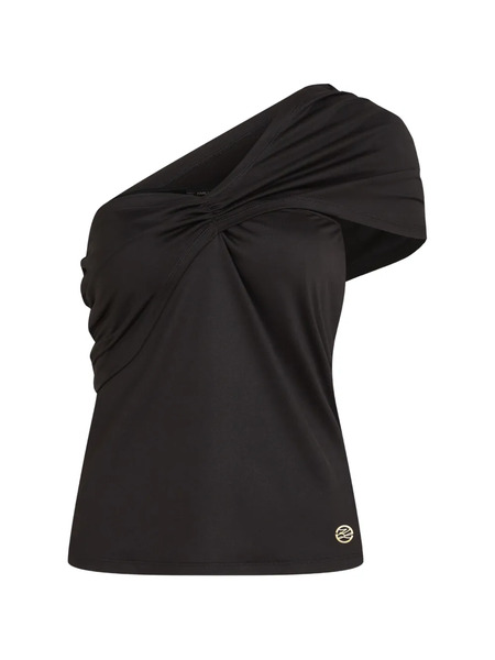  Karl Lagerfeld One-shoulder Draped Top - Black 