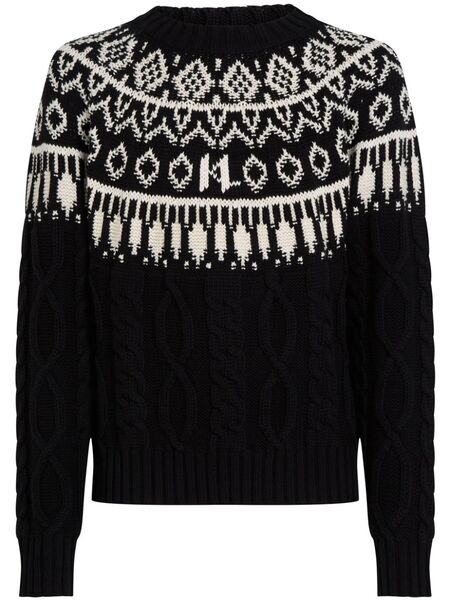  Karl Lagerfeld Patterned Intarsia-knit Jumper - Black 
