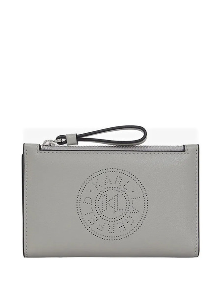  Karl Lagerfeld Perforated Logo Wallet - Grey 