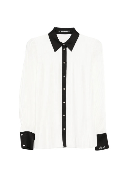 Karl Lagerfeld Pleated Shirt - White 