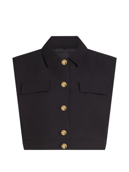  Karl Lagerfeld Pocket Button Top - Black 