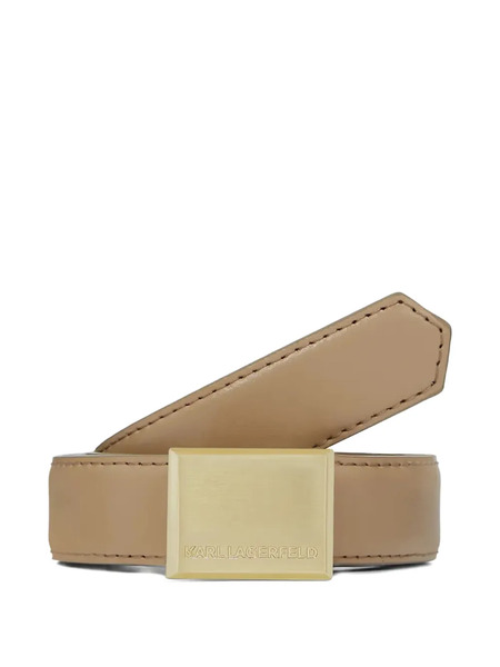  Karl Lagerfeld Rectangular-buckle Leather Belt - Brown 