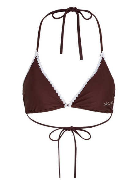  Karl Lagerfeld Scallop-trim Bikini Top - Red 