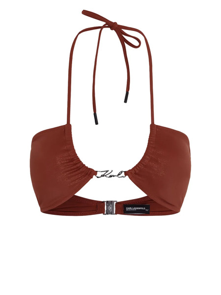 Karl Lagerfeld Signature Halterneck Bikini Top - Red 