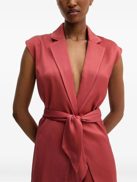  Karl Lagerfeld Sleeveless Belted Blouse - Red 