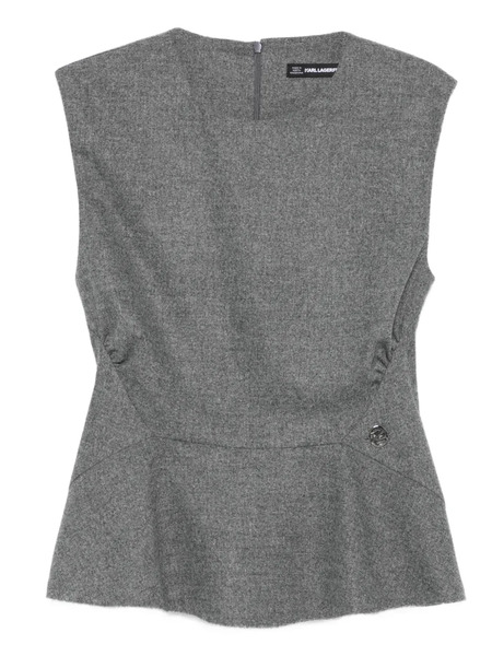  Karl Lagerfeld Sleeveless Peplum Top - Grey 