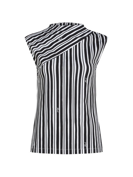  Karl Lagerfeld Striped-pattern Top - Black 