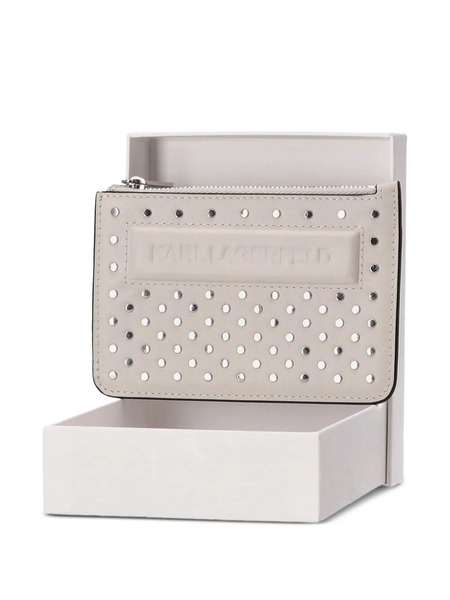  Karl Lagerfeld Stud-embellished Zipped Wallet - Neutrals 