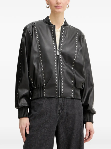  Karl Lagerfeld Studded Bomber Jacket - Black 