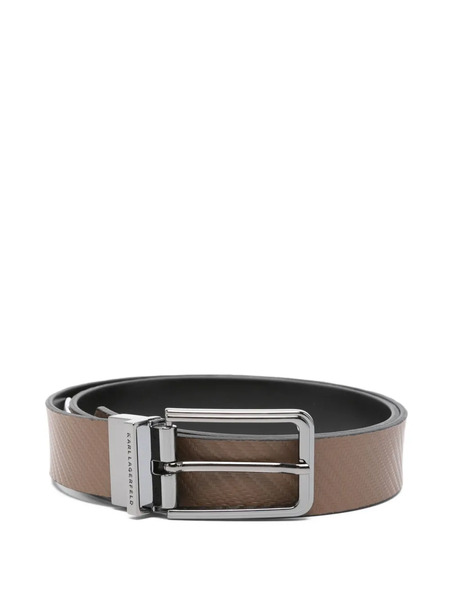  Karl Lagerfeld Textured Leather Belt - Brown 