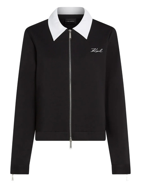  Karl Lagerfeld Zip-up Collar Jacket - Black 