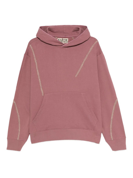  Kartik Research Embroidered-panel Hoodie - Pink 