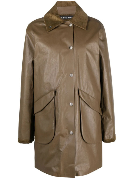  Kassl Editions Corduroy-collar Button-up Coat - Brown 