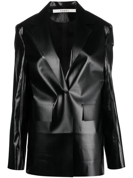  Kassl Editions High-shine Single-breasted Blazer - Black 