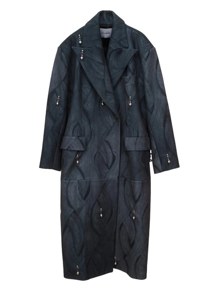  Kata Szegedi Sofia Pierced Patterned Coat - Grey 