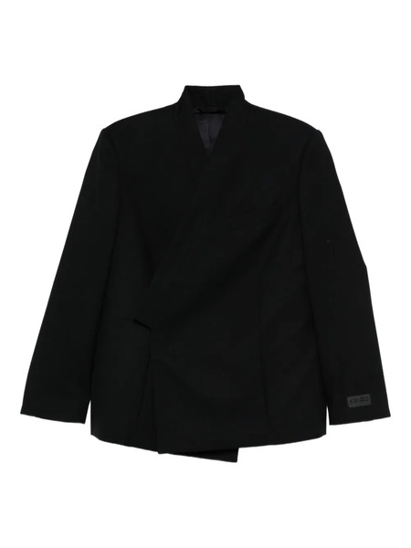  Kenzo Asymmetric Wrap Jacket - Black 