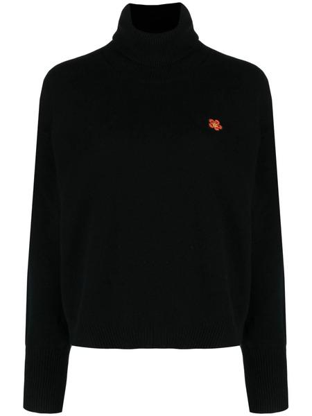  Kenzo Boke Flower-patch Wool Jumper - Black 