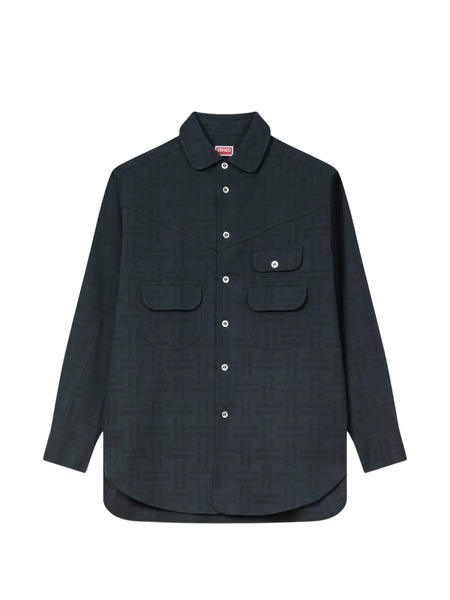  Kenzo Chest-pockets Patterned Shirt Jacket - Black 