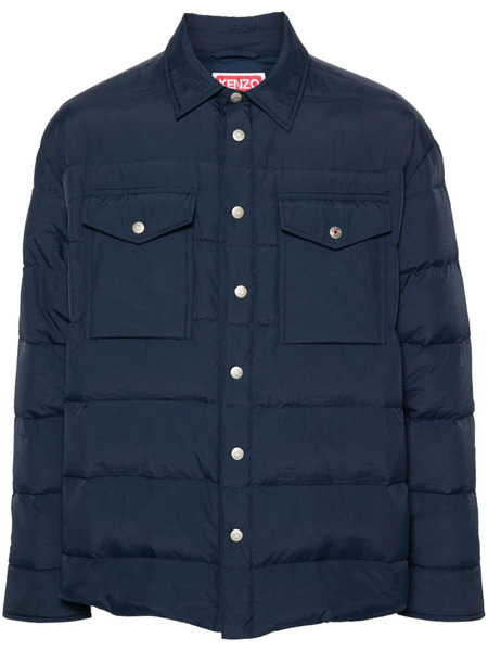  Kenzo Classic-collar Quilted Shirt Jacket - Blue 
