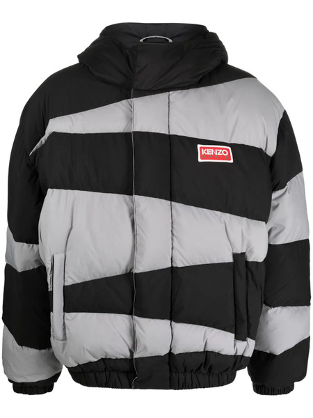  Kenzo Dazzle Stripe Padded Jacket - Black 