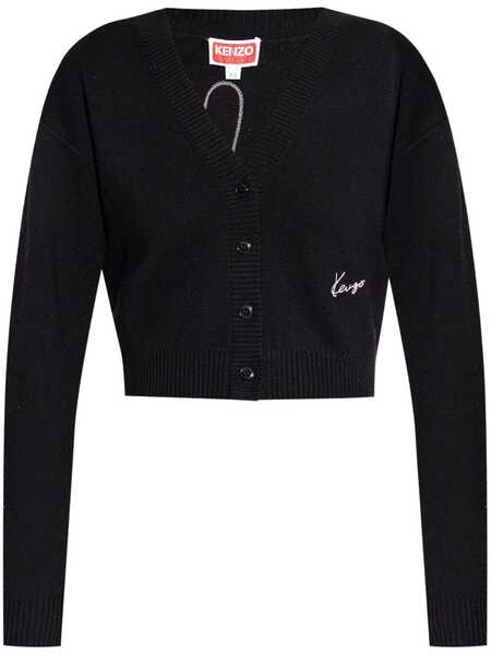  Kenzo Embroidered-flower Cardigan - Black 