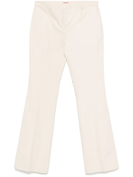  Kenzo Flared Cotton Trousers - Neutrals 