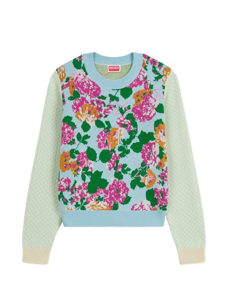  Kenzo Floral Crew-neck Sweater - Green 