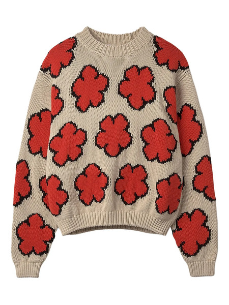  Kenzo Flower Intarsia-knit Jumper - Neutrals 