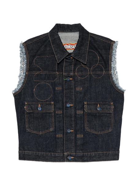  Kenzo Frayed Sleeveless Gilets - Blue 