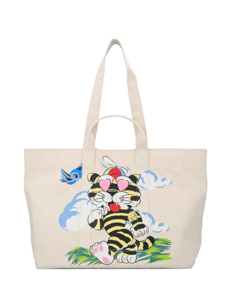  Kenzo Graphic-print Tote Bag - Neutrals 